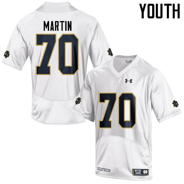 Youth #70 Zack Martin Notre Dame Fighting Irish College Football Jerseys-White